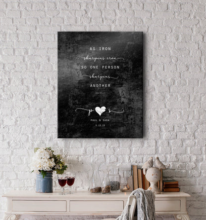 Iron Sharpens Iron: 6th Anniversary Gift for Men, couples plaque - HoneycombProverbs - Wall Hangings - Christian Wall Art