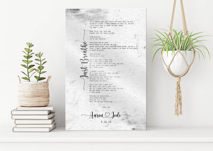 Rustic Lyric Sign on Tin with Heart Names - HoneycombProverbs - Signs - Tin and Aluminum Gifts