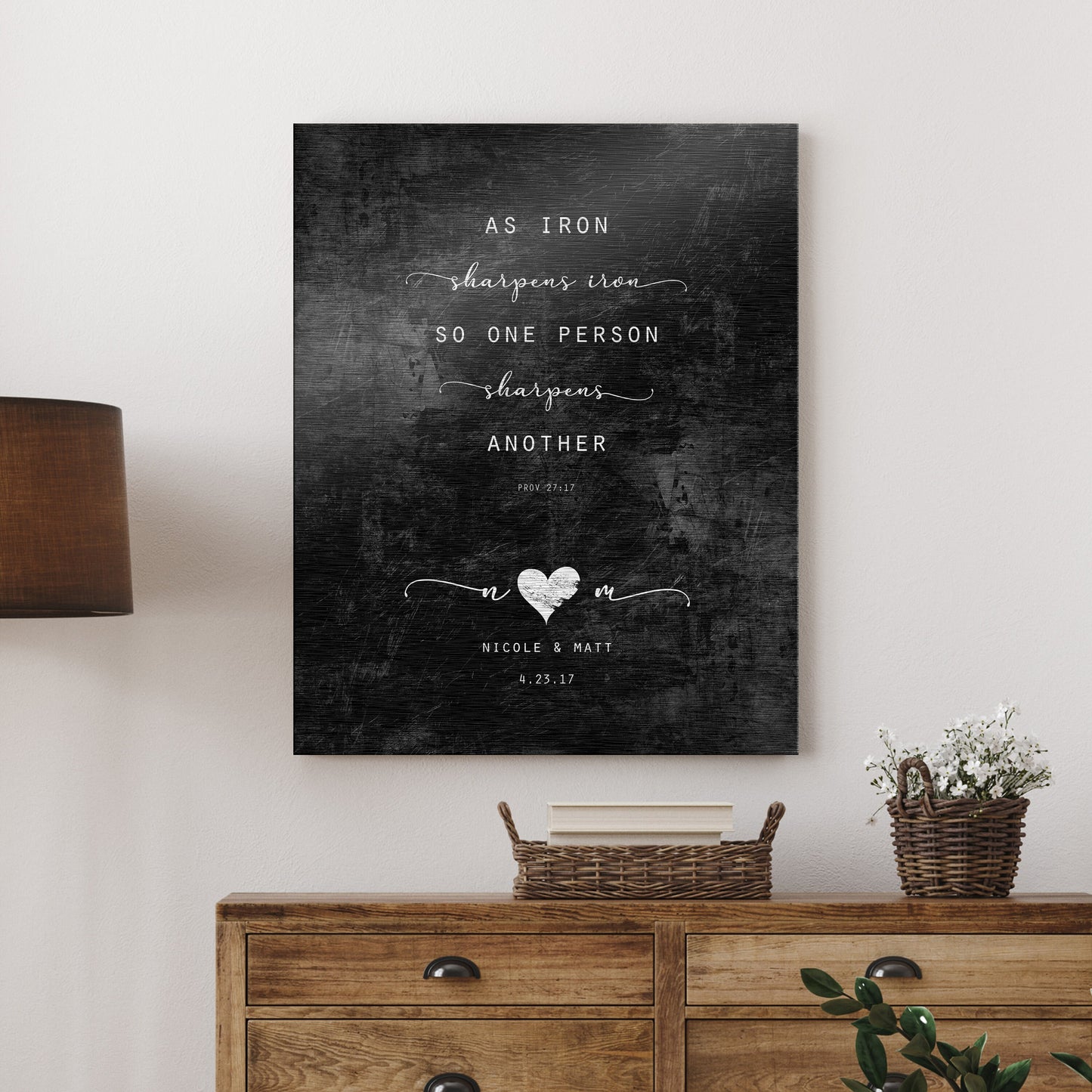 Iron Sharpens Iron: 6th Anniversary Gift for Men, couples plaque - HoneycombProverbs - Wall Hangings - Christian Wall Art