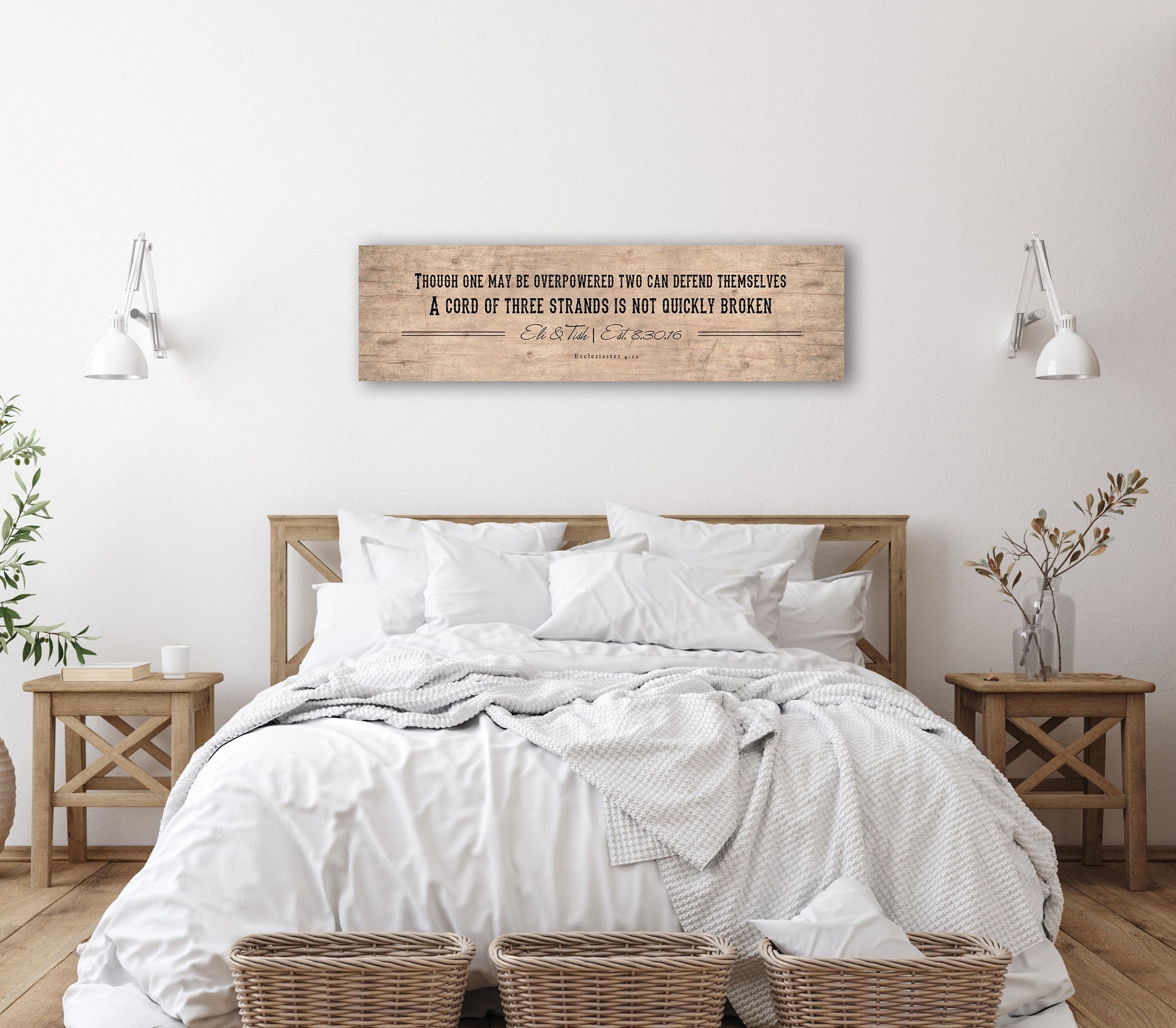 Christian Wedding Gift, Ecc 4:12 - HoneycombProverbs - Gifts For The Couple - Christian Wall Art