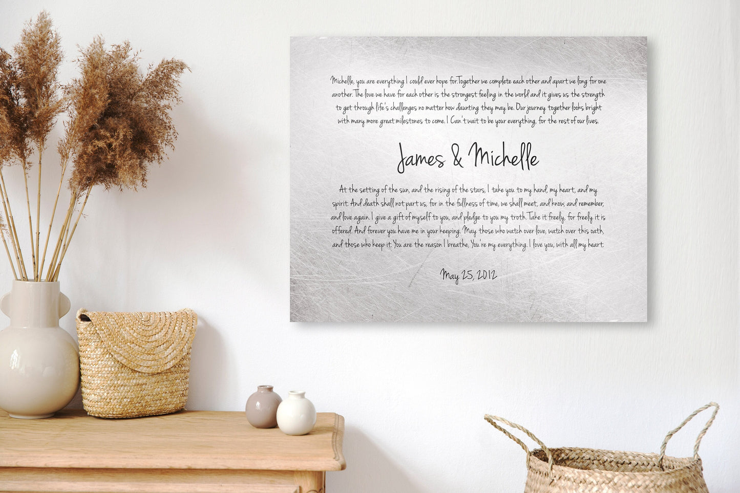 Tin Anniversary Gift, Large Wedding Vow Sign - HoneycombProverbs - Signs - Tin and Aluminum Gifts