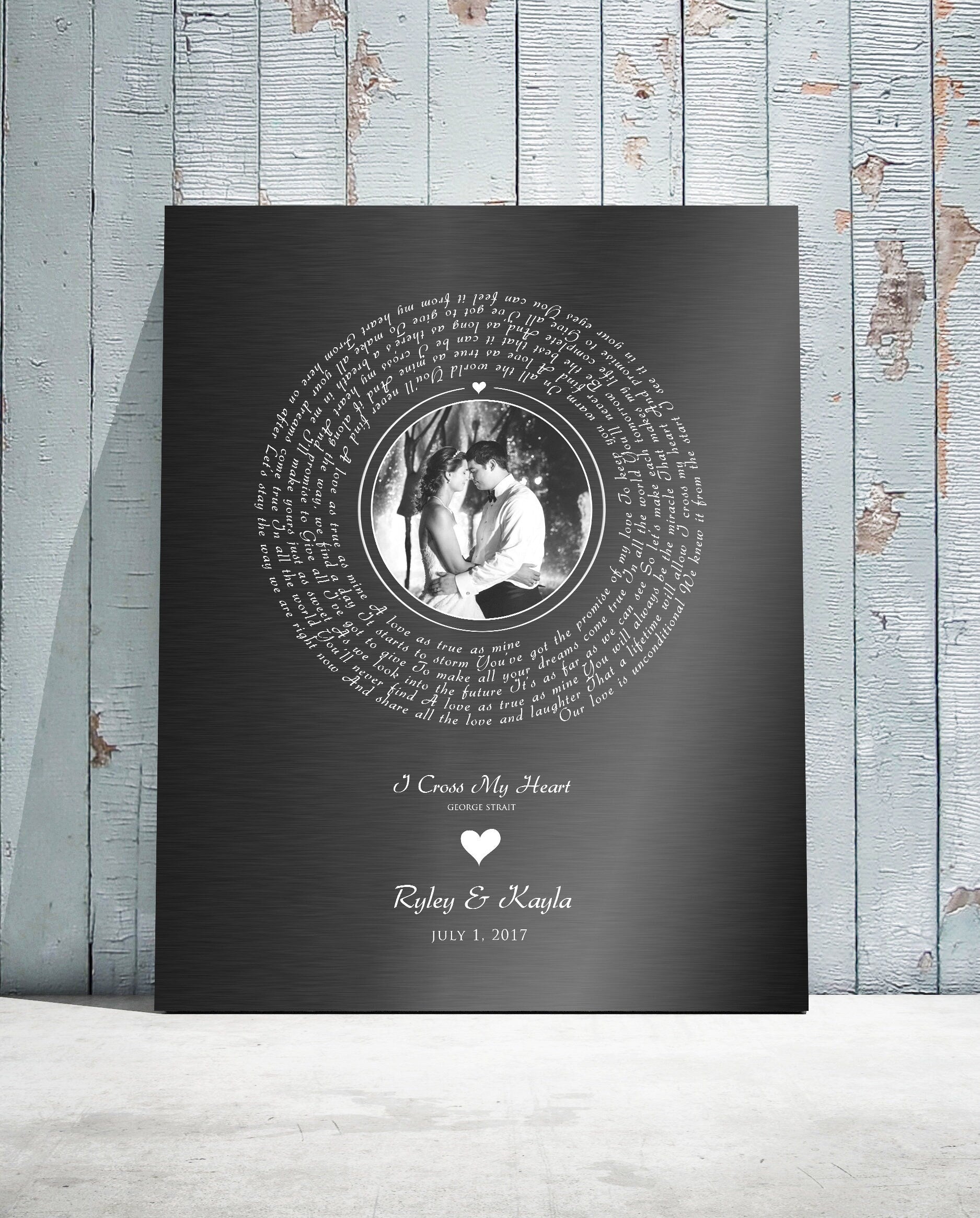 Melody of Love: Personalized Iron Alloy Photo Vinyl Record Art - HoneycombProverbs - Signs - Record Album Lyrics Art