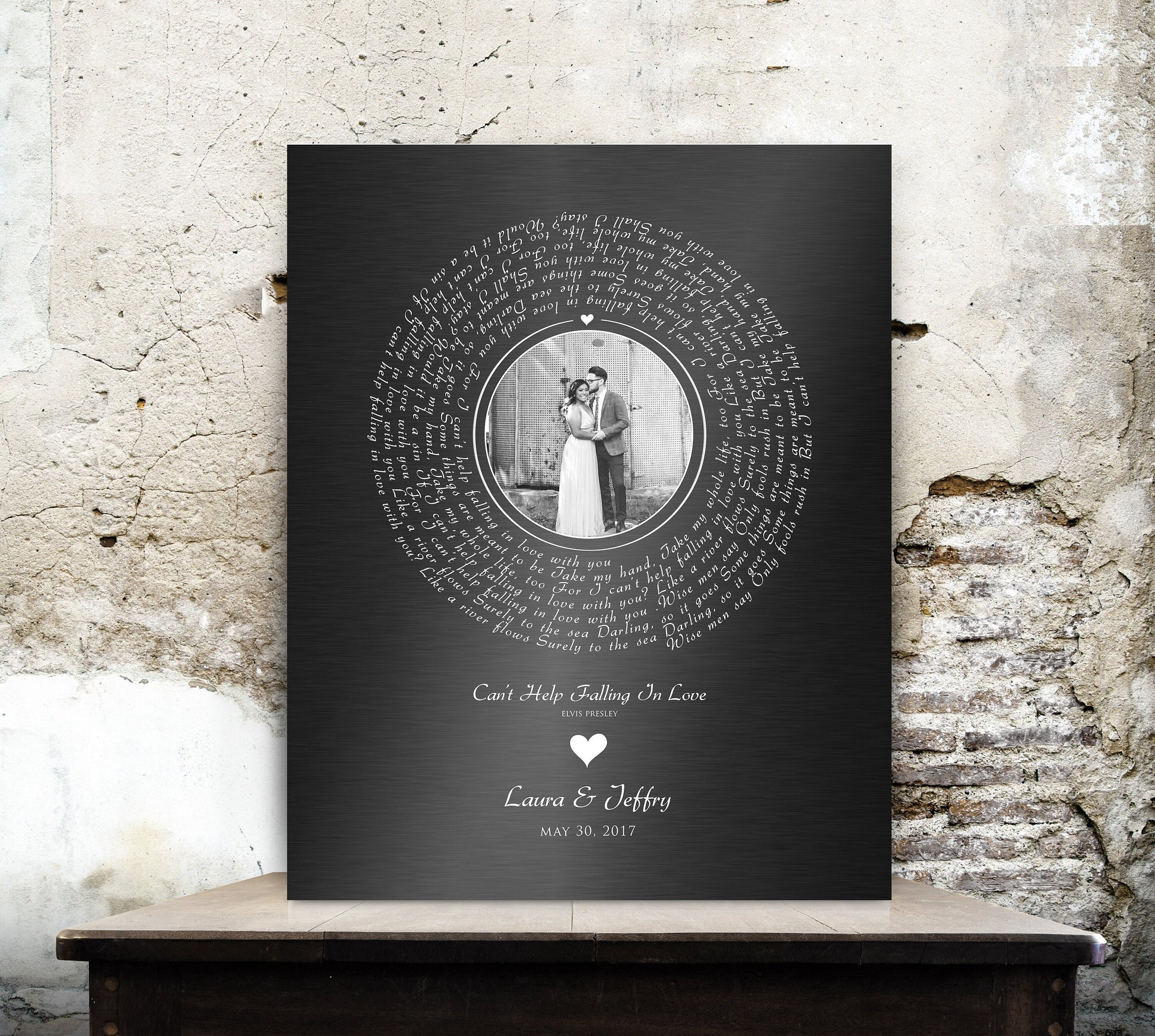 Melody of Love: Personalized Iron Alloy Photo Vinyl Record Art - HoneycombProverbs - Signs - Record Album Lyrics Art