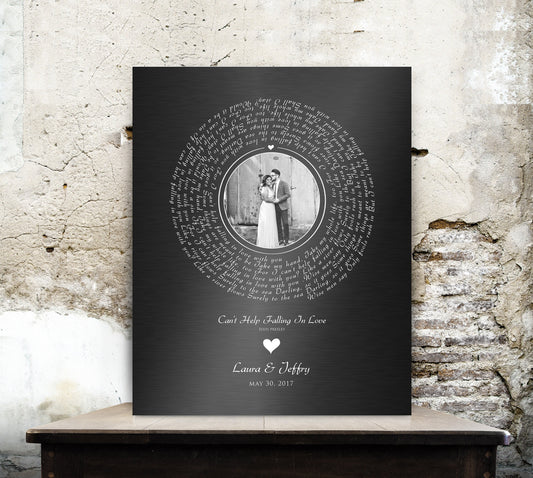 Melody of Love: Personalized Iron Alloy Photo Vinyl Record Art - HoneycombProverbs - Signs - Record Album Lyrics Art