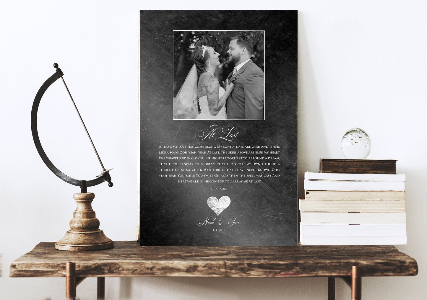 Picture of Romance: Iron Themed Song Lyric Plaque - HoneycombProverbs - Gifts For The Couple - Photo Lyrics Wall Art