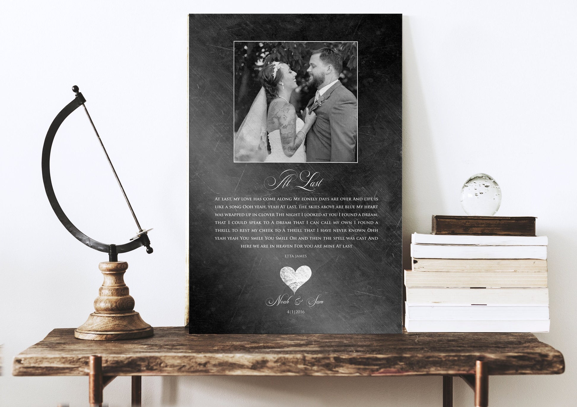 Picture of Romance: Iron Themed Song Lyric Plaque - HoneycombProverbs - Gifts For The Couple - Photo Lyrics Wall Art