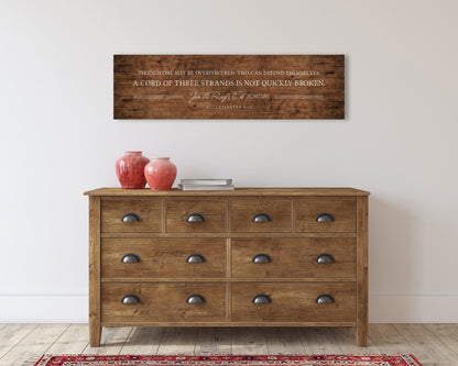 Scripture Inspired Wedding Gift, Ecc 4:12 - HoneycombProverbs - Gifts For The Couple - Christian Wall Art