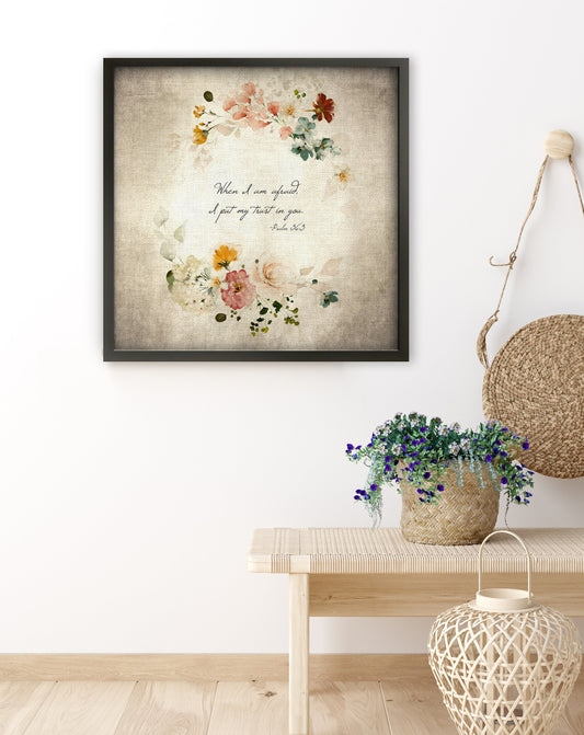 Country Cottage Scripture Decor, Psalm 56:3 - HoneycombProverbs - Giclée - Christian Wall Art