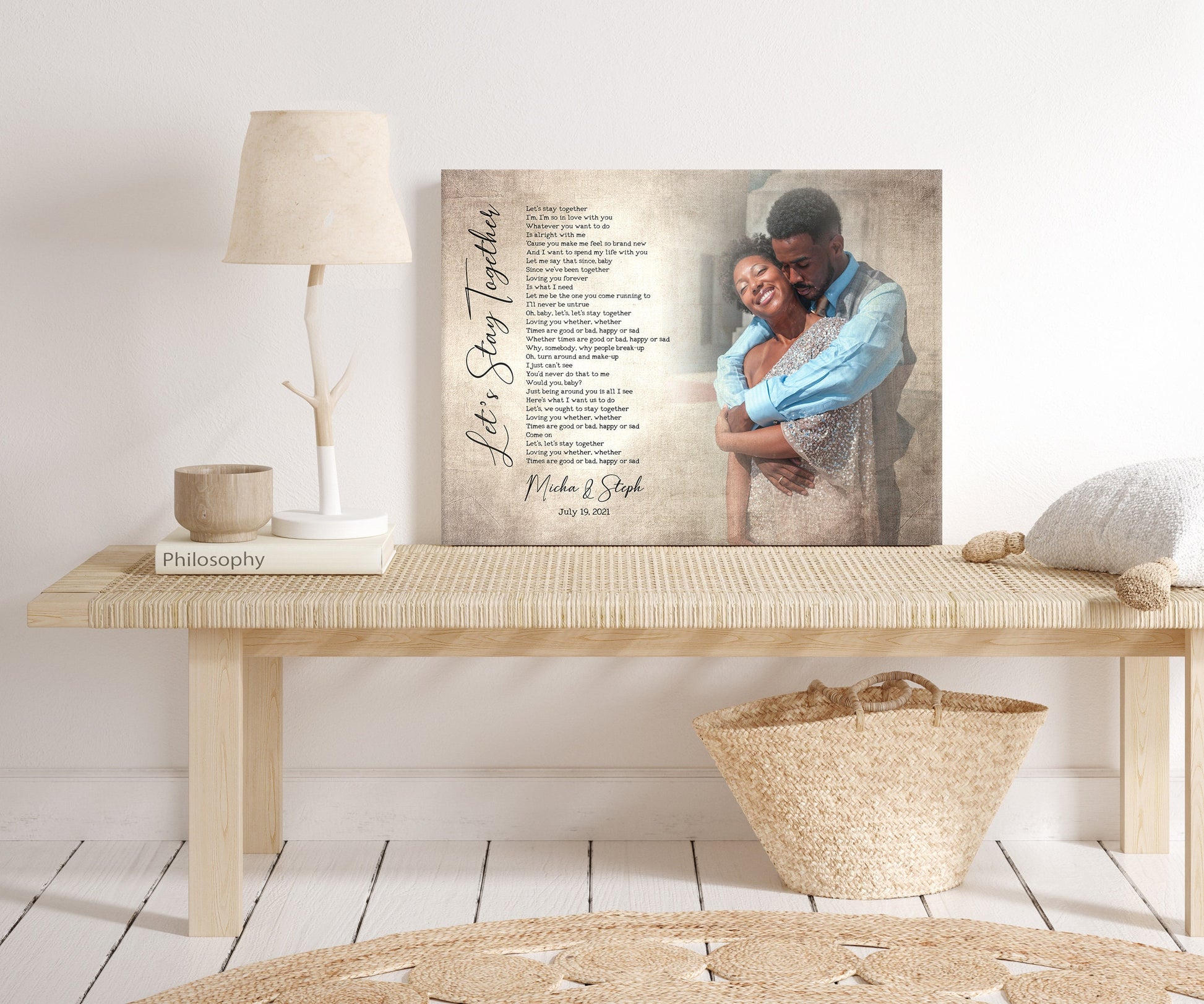 Vintage Melodies: Antiqued Song Lyrics and Photo Canvas - HoneycombProverbs - Signs - Photo Lyrics Wall Art