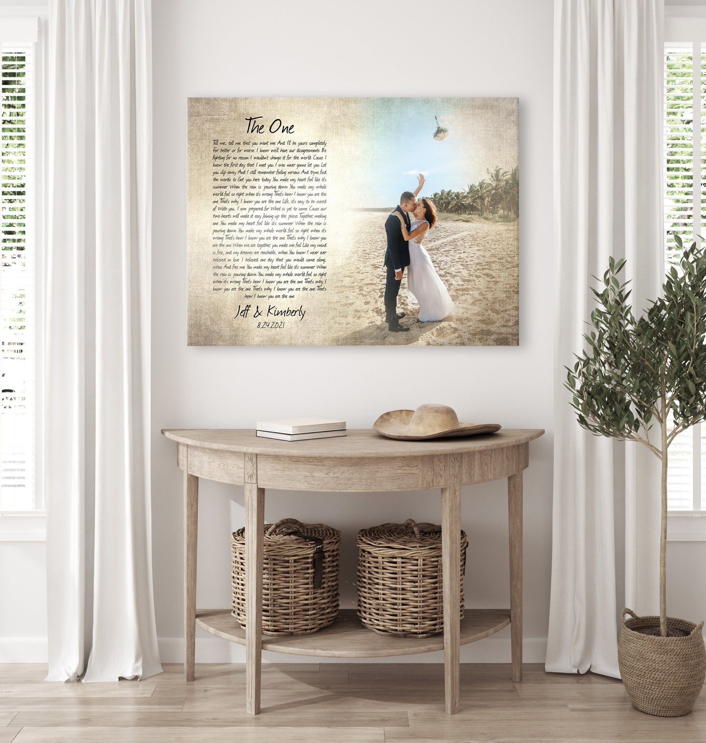 Timeless Melodies: Vintage Photo and Song Lyrics Canvas - HoneycombProverbs - Giclée - 2nd Anniversary Gifts