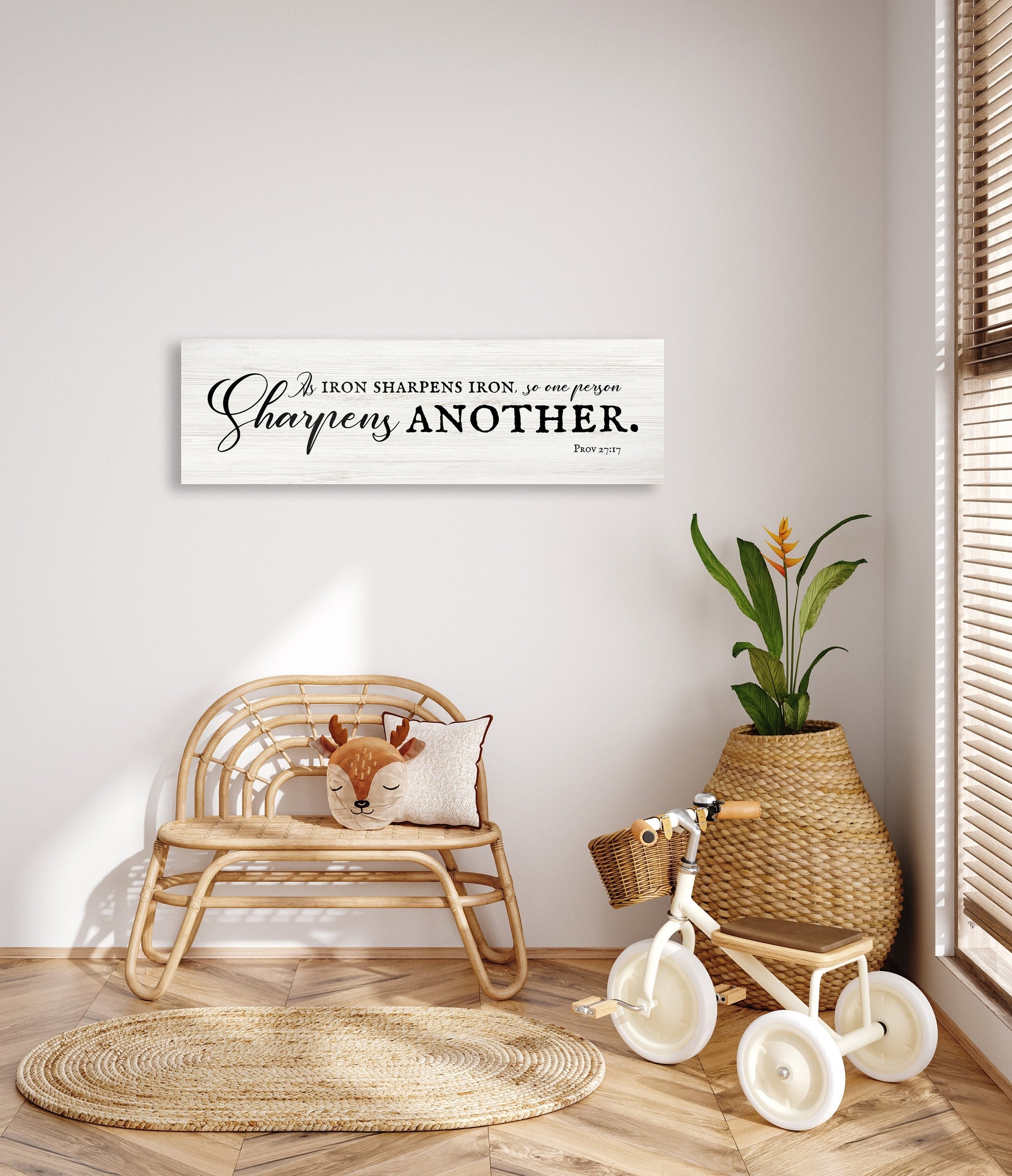 Iron Sharpens Iron Country Farmhouse Sign - HoneycombProverbs - Signs - Christian Wall Art