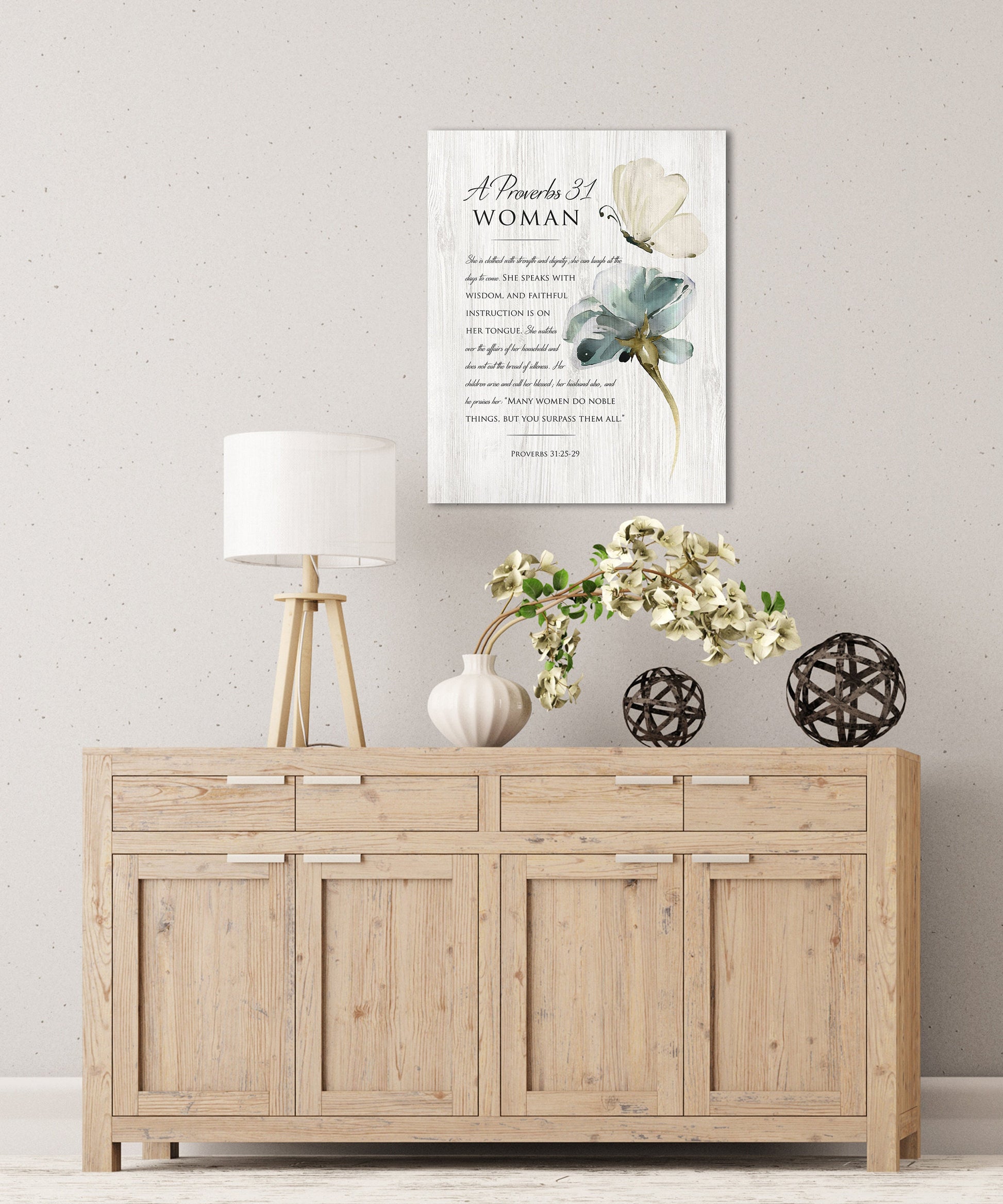 A Proverbs 31 Woman Floral Wood Sign - HoneycombProverbs - Signs - Christian Wall Art