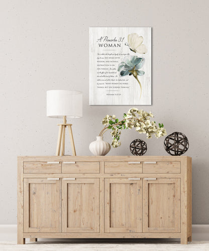A Proverbs 31 Woman Floral Wood Sign - HoneycombProverbs - Signs - Christian Wall Art