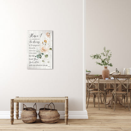 Joshua 1:9 Floral Wood Sign - HoneycombProverbs - Signs - Christian Wall Art