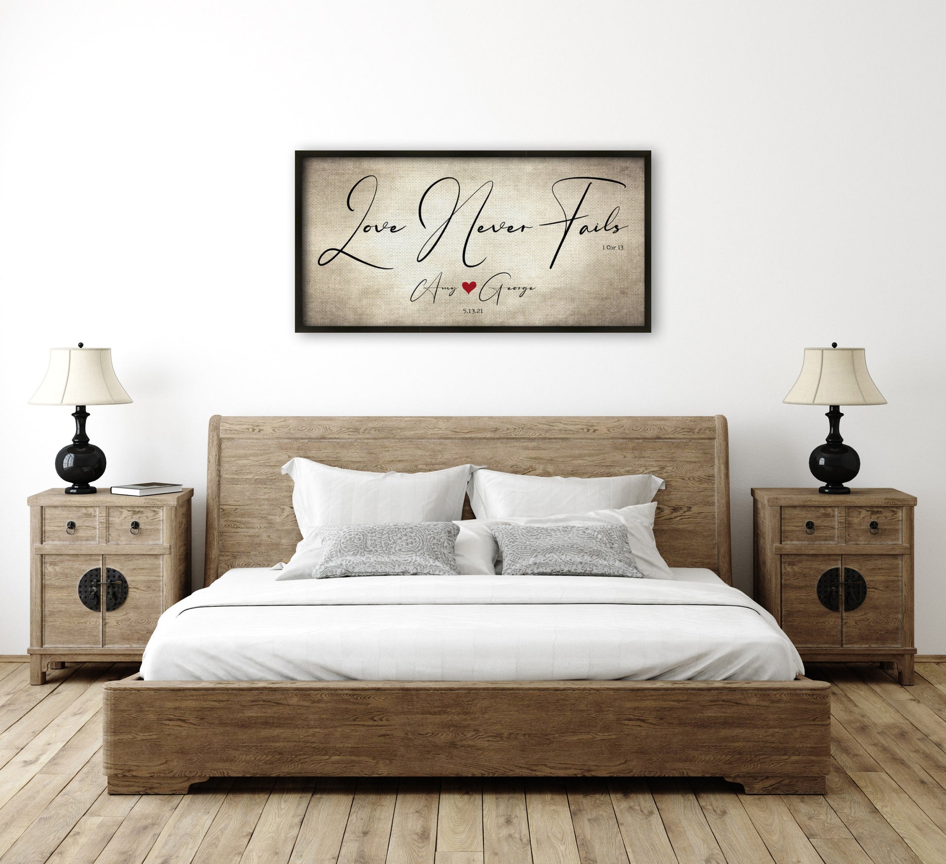 Personalized Love Never Fails Couple's Art - HoneycombProverbs - Giclée - Christian Wall Art