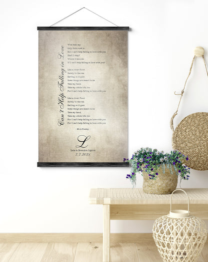 Our Song Scroll Tapestry, Cotton Anniversary - HoneycombProverbs - Tapestries - 2nd Anniversary Gifts