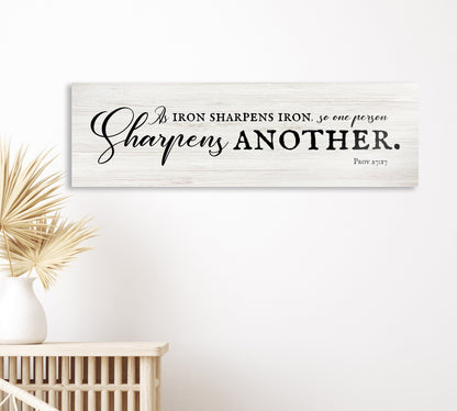 Iron Sharpens Iron Country Farmhouse Sign - HoneycombProverbs - Signs - Christian Wall Art
