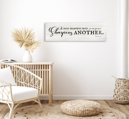 Iron Sharpens Iron Country Farmhouse Sign - HoneycombProverbs - Signs - Christian Wall Art