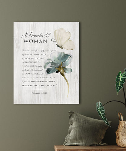 A Proverbs 31 Woman Floral Wood Sign - HoneycombProverbs - Signs - Christian Wall Art