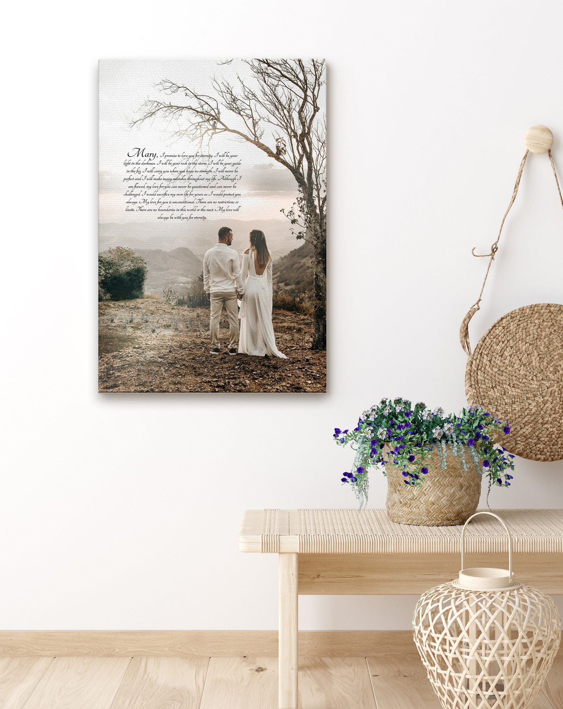 Cotton Canvas, Photo Gift with Song - HoneycombProverbs - Wall Decor - Photo Lyrics Wall Art