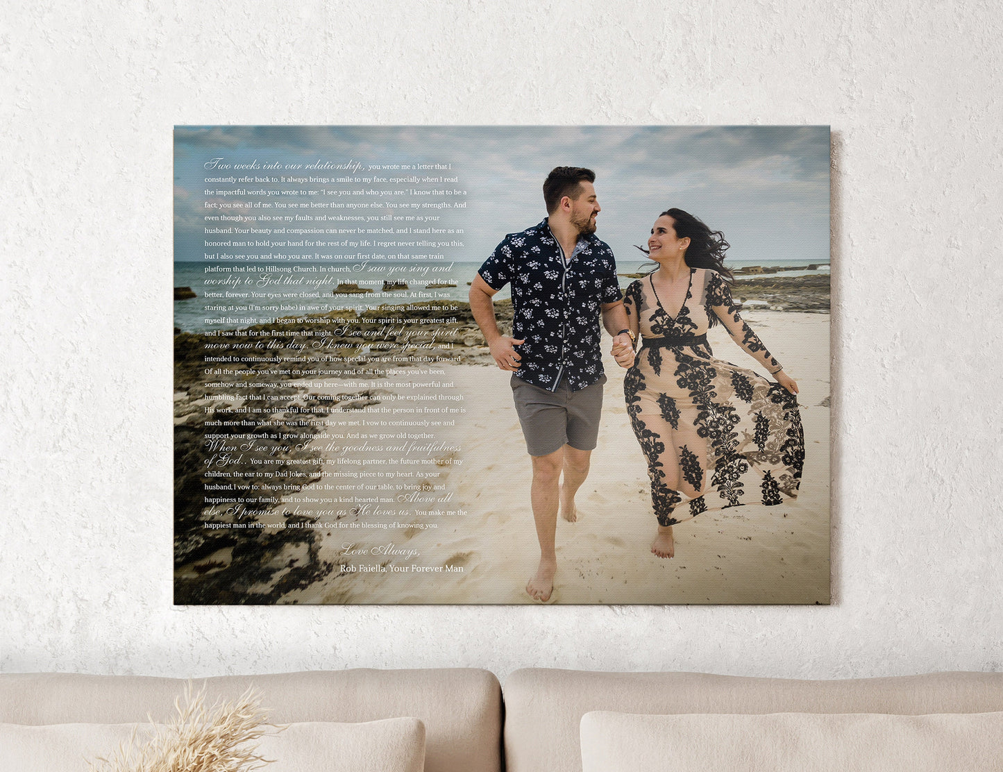 Personalized Photo Canvas, Refinded Cotton Song Canvas - HoneycombProverbs - Wall Decor - Photo Lyrics Wall Art