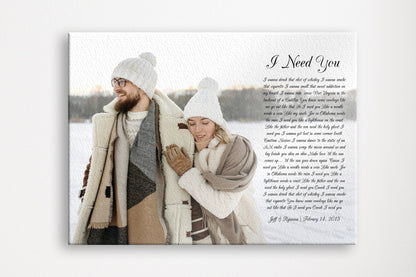 Personalized Photo Canvas, Refinded Cotton Song Canvas - HoneycombProverbs - Wall Decor - Photo Lyrics Wall Art