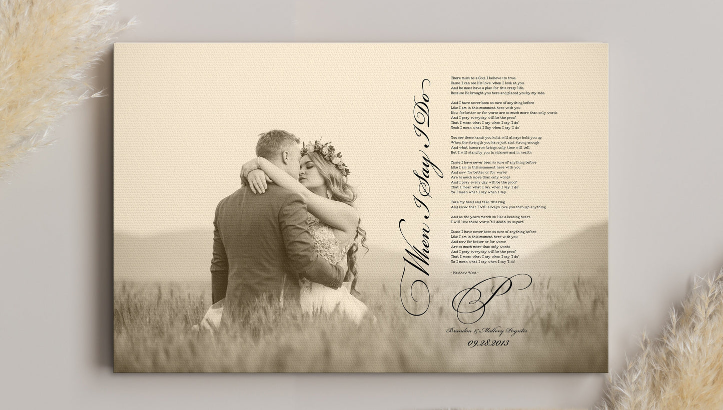 Elegant Cotton Song & Photo Canvas - HoneycombProverbs - Wall Decor - Photo Lyrics Wall Art