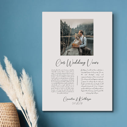 Cotton Canvas Decor: Photo & Vows Art, size and option view, 2nd anniversary cotton