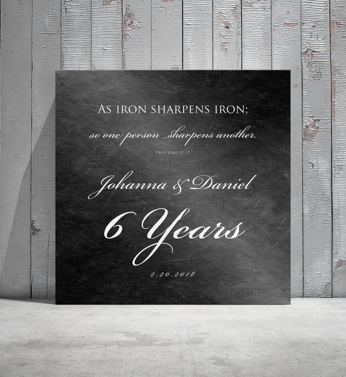 6 Year Anniversary Plaque, As iron sharpens iron Sign - HoneycombProverbs - Signs - Christian Wall Art