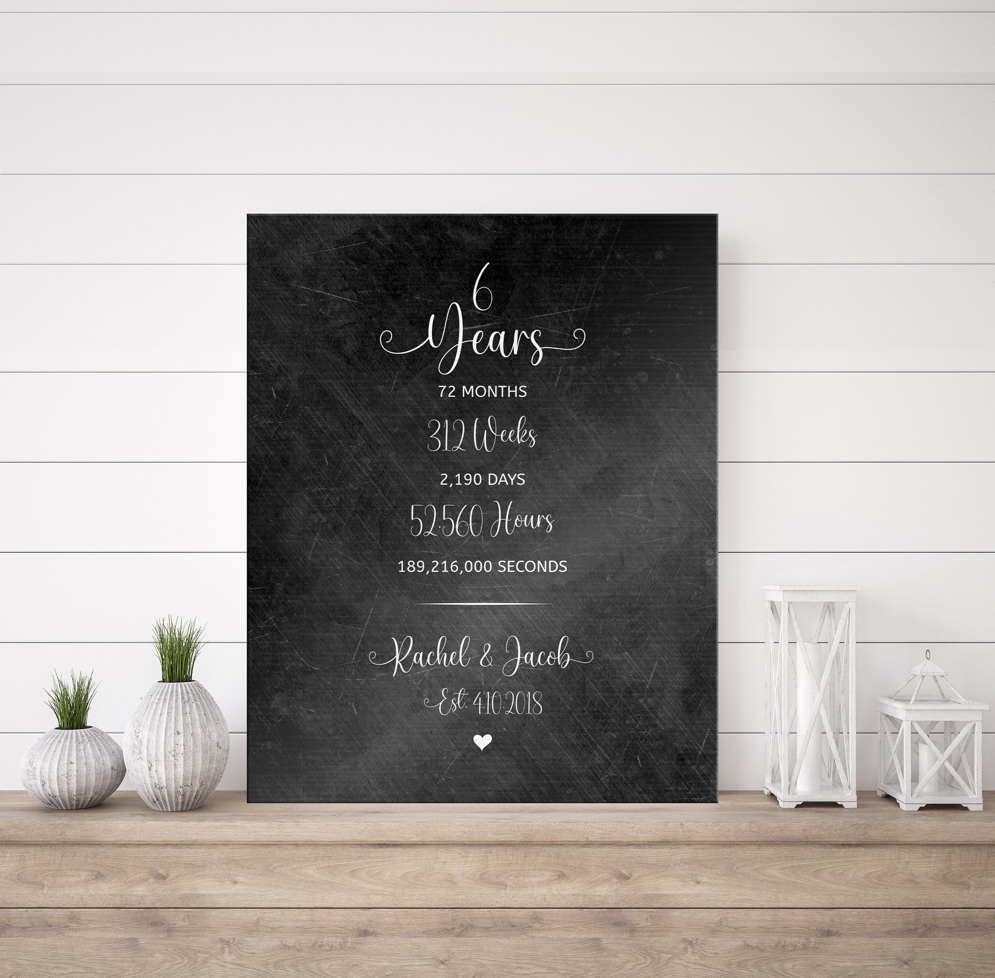 Years Months Weeks Days Tin or Iron Anniversry Plaque - HoneycombProverbs - Signs - Tin Anniversary Gifts