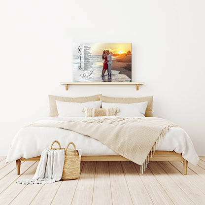 Elegant Cotton Song & Photo Canvas, alternate angle, 2nd anniversary cotton