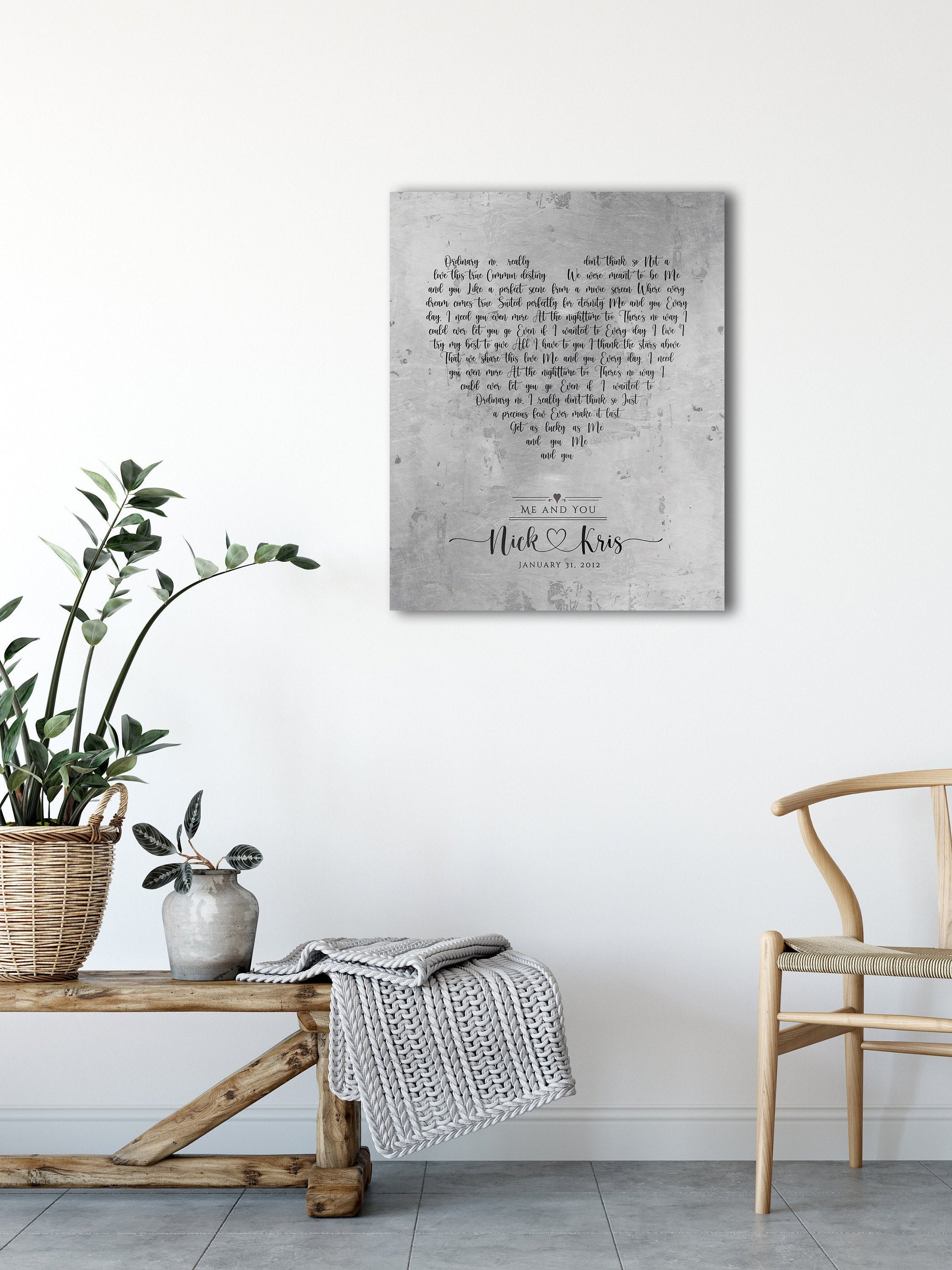 Rustic Heart Shape Song Lyric Sign on Tin - HoneycombProverbs - Signs - Tin and Aluminum Gifts