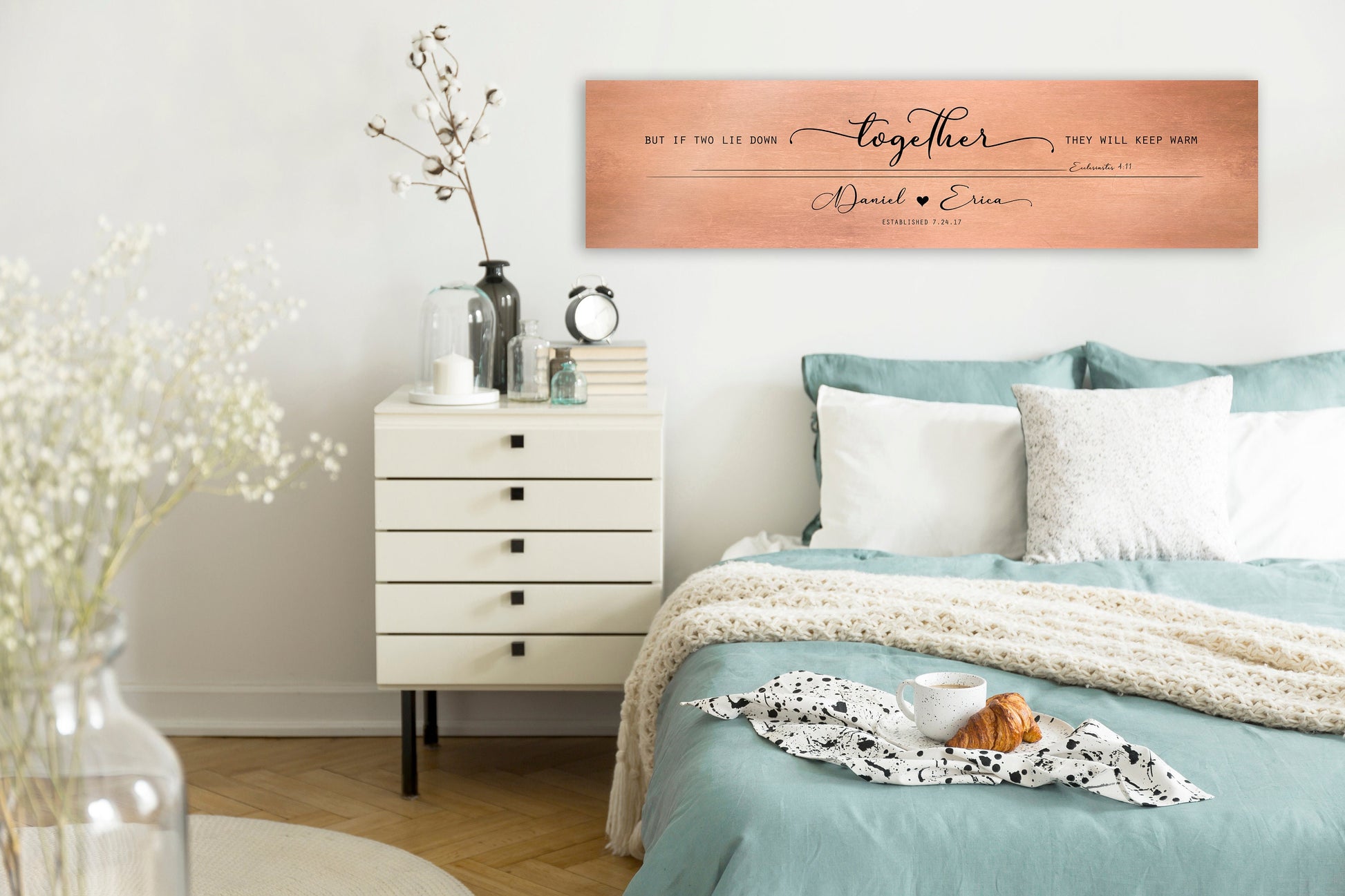 Tarnished Tin Words of Wisdom for Couple's Sign, Christian Decor for Bedroom - HoneycombProverbs - Signs - Christian Wall Art