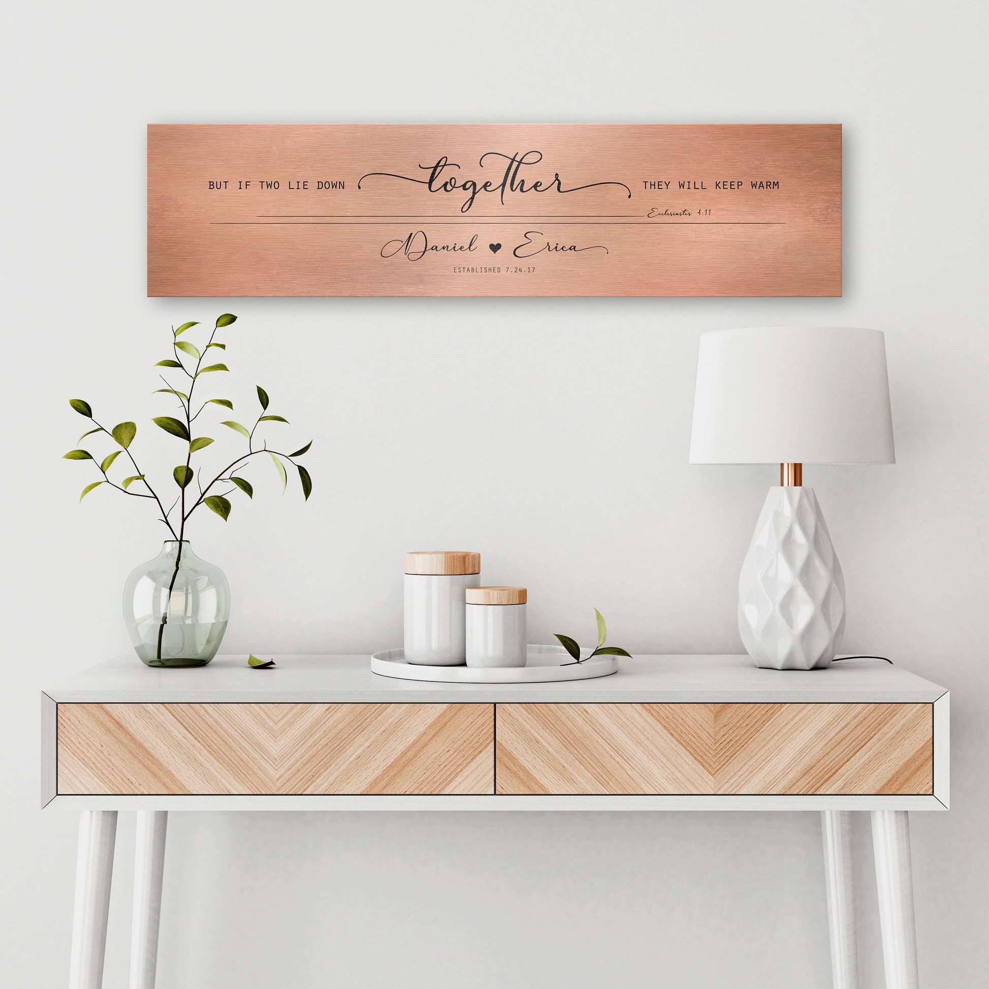 Tarnished Tin Words of Wisdom for Couple's Sign, Christian Decor for Bedroom - HoneycombProverbs - Signs - Christian Wall Art