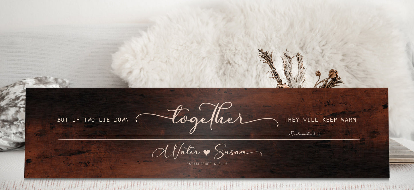 Ecclesiastes 4:11 Couple's Metal Plaque - HoneycombProverbs - Signs - Bronze Anniversary Gifts