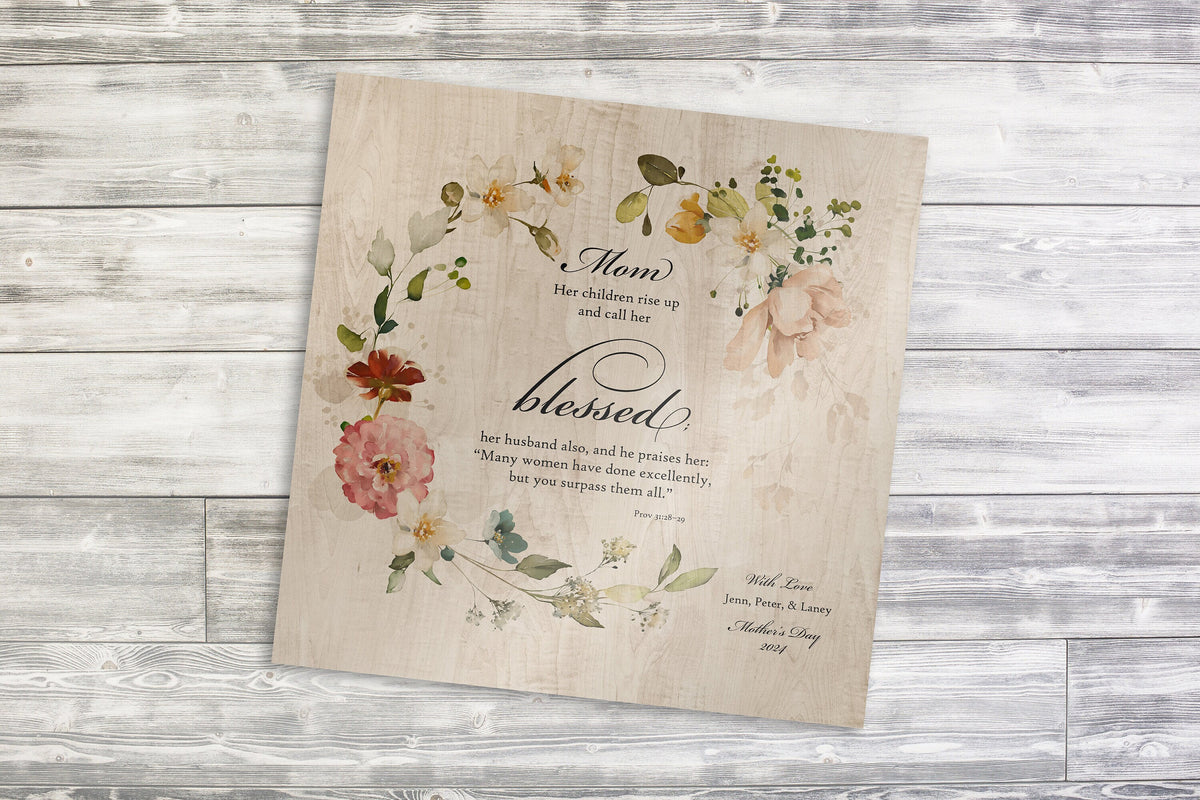 Her Children Call Her Blessed: Personalized Proverbs 31 Wood Plaque - HoneycombProverbs - Signs - Christian Wall Art