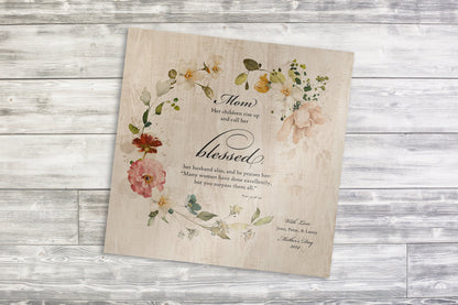 Proverbs 31 Wood Plaque for her, Personalized, Her Children call her blessed, Womens Religious, Christian Gift, 5th Anniverary for gift wife