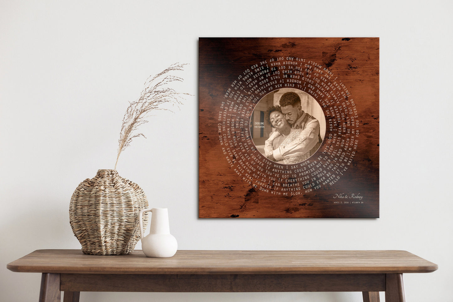 Personalized Mother of Groom Gift: Song Lyrics Photo Plaque - HoneycombProverbs - Signs - Record Album Lyrics Art