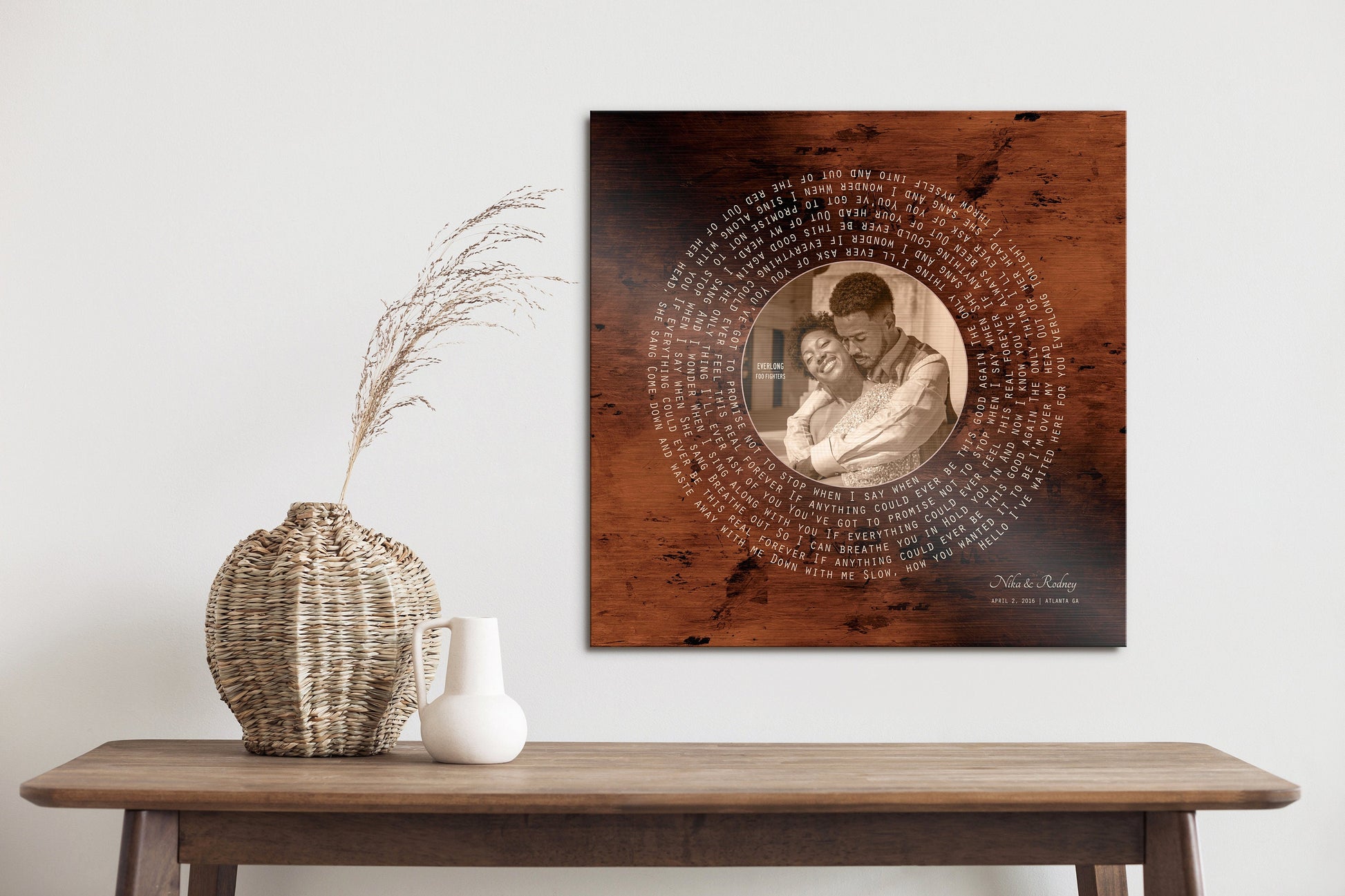 Personalized Mother of Groom Gift: Song Lyrics Photo Plaque - HoneycombProverbs - Signs - Record Album Lyrics Art