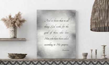 Personalized Aged Metal Scripture Sign, shown on the wall, iron, copper, bronze or tin anniversary