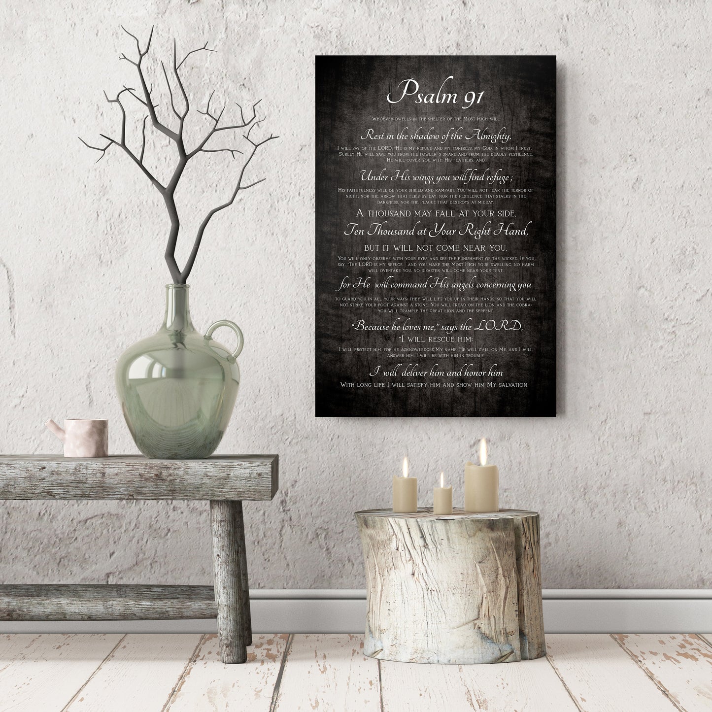 Military Spouse Gift, The Soldier's Psalm 91 Wall Decor - HoneycombProverbs - Religious Home & Decor - Christian Wall Art