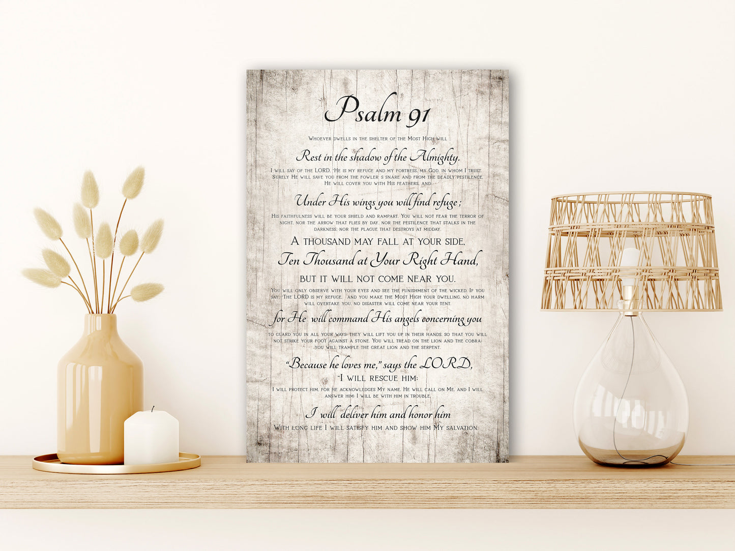 Military Spouse Gift, The Soldier's Psalm 91 Wall Decor, Protection Prayer, Inpirational, Wooden Decor, Encouraging Bible Verse Art, for her