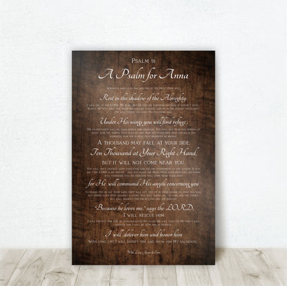 Personalized Gift for Military Wife, Psalm 91 Gift - HoneycombProverbs - Signs - Christian Wall Art