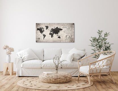 Christian World Map Decor with Names - HoneycombProverbs - Signs - Christian Wall Art