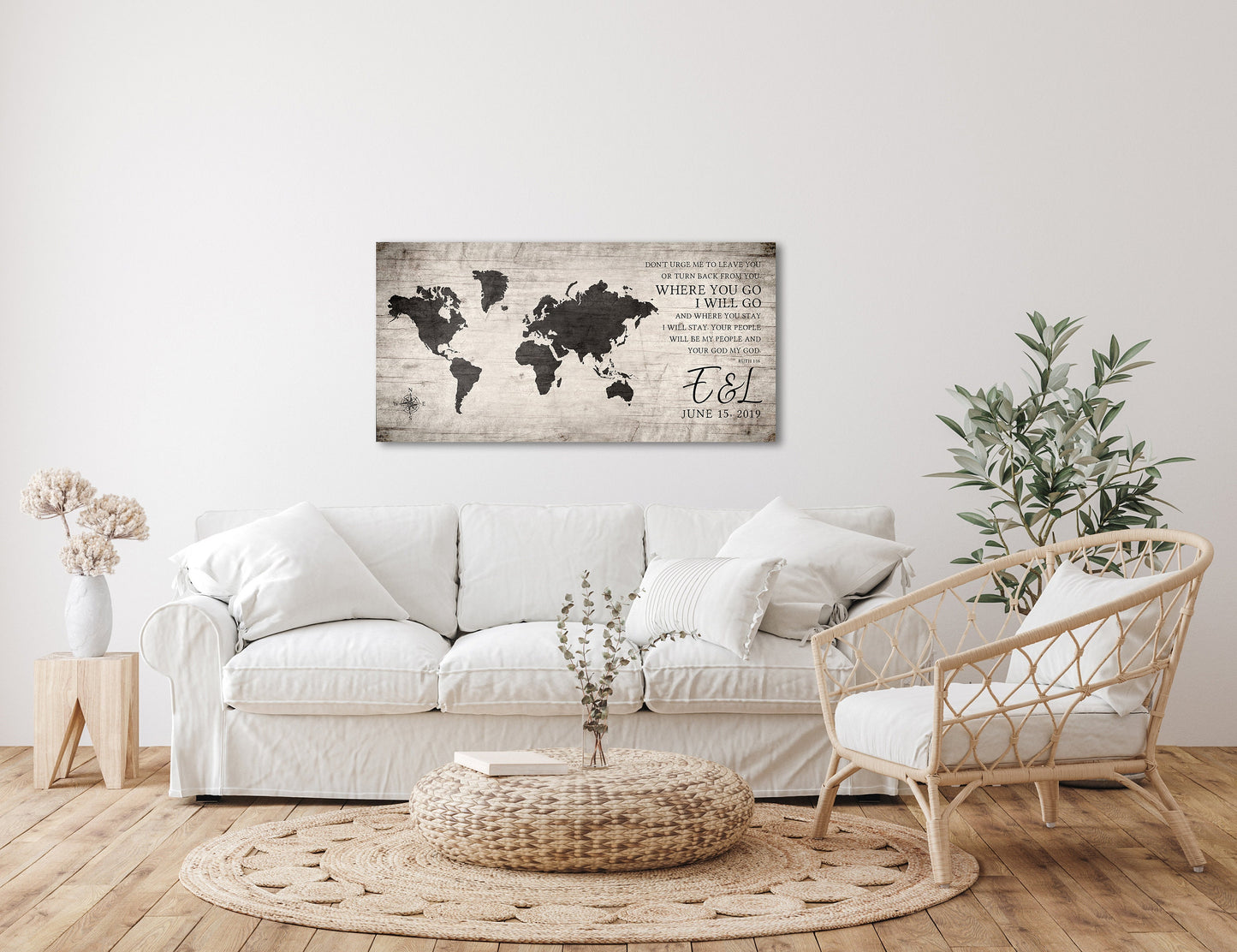 Christian World Map Decor with Names - HoneycombProverbs - Signs - Christian Wall Art