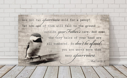 More than Many Sparrows, Matthew 10:29-31 Farmhouse Sign - HoneycombProverbs - Signs - Christian Wall Art