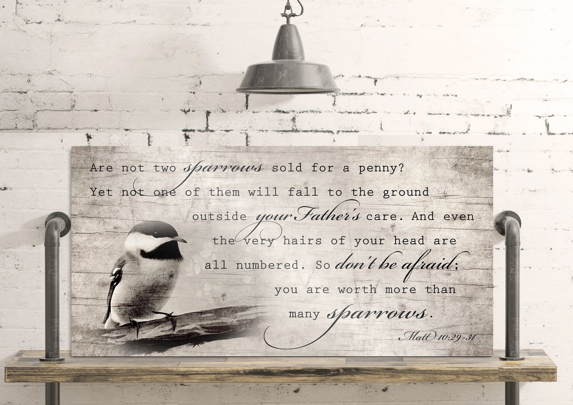 Personalized Matthew 10:29-31 Farmhouse Sign: Don't be afraid - HoneycombProverbs - Signs - Christian Wall Art