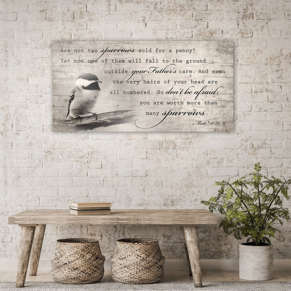 More than Many Sparrows, Matthew 10:29-31 Scripture Art, God's Protection, Christian Wall Decor, Encouragement decor, Wood sign with verse