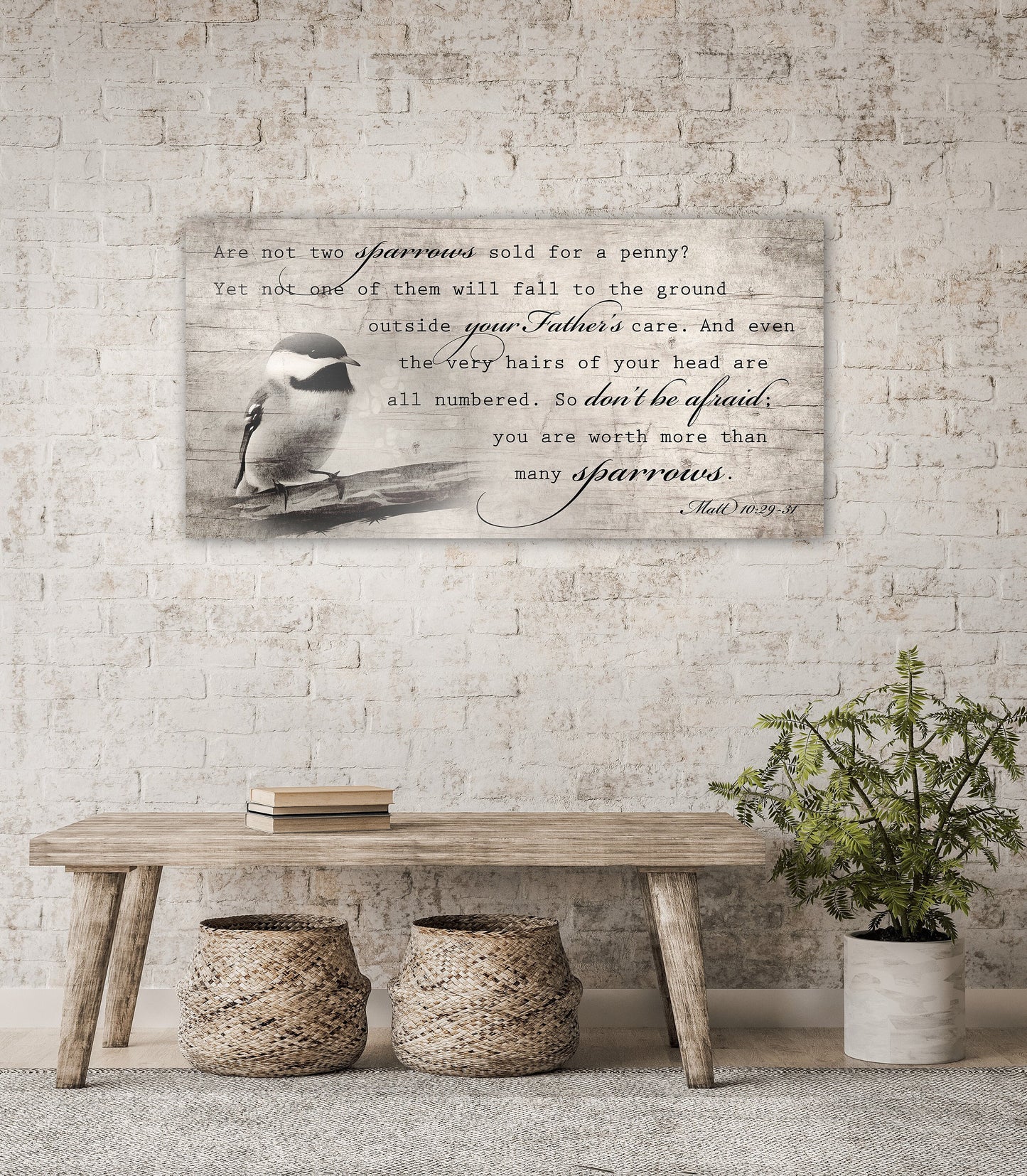 More than Many Sparrows, Matthew 10:29-31 Scripture Art, God's Protection, Christian Wall Decor, Encouragement decor, Wood sign with verse