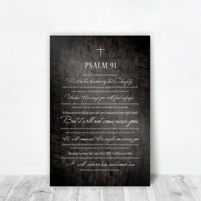 christian wall art, wooden wall art, wood plaque with bible verse, Psalm 91 Art